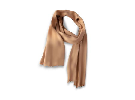 Vector illustration red knitted scarf isolated on white background.のイラスト素材