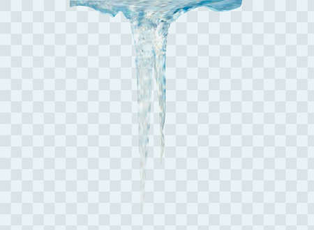 Set of snow icicles, snow cap isolated. Snowy elements on winter background. Vector template in cartoon styleのイラスト素材