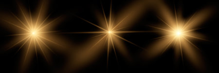 Glow light effect. Star burst with sparkles. Vector illustration.のイラスト素材