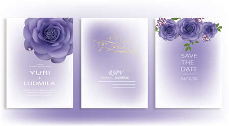 Dusty pink and ivory beige rose, pale hydrangea, fern, dahlia, ranunculus, fall leaf bunch of flowers invitation card. Floral pastel watercolor style wedding frame. Bronze gold. Isolated and editableのイラスト素材