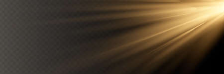 White glowing light explodes on a transparent background. Vector illustration of light decoration effect with ray.のイラスト素材