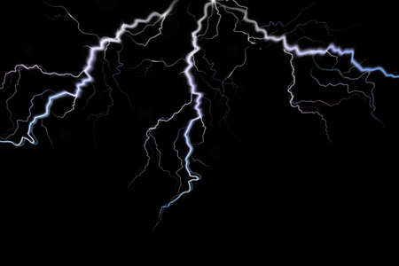 lightning Magic and bright light effects. Vector illustration. Discharge electric current. Charge...