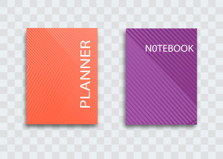Minimal vector abstract cover notebook design. Planner and diary cover for print. Abstract design for copybook brochures and school books. Notebook paper. Brochure, book, magazine template.のイラスト素材