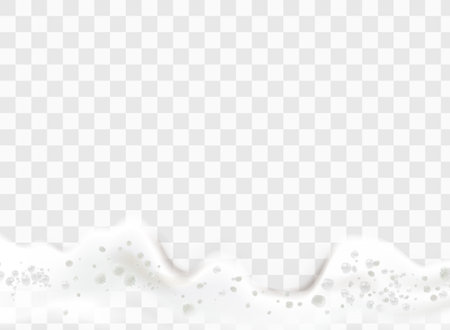 3d foam water, water with soap bubbles on a white background. Vector illustration.のイラスト素材