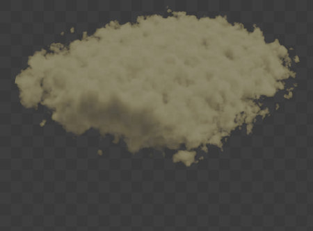 White smoke puff isolated on transparent background.. PNG. . Vector illustration.のイラスト素材