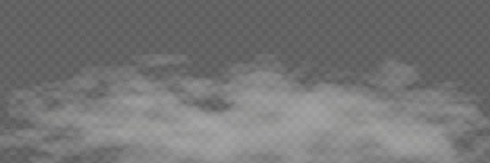 White smoke puff isolated on transparent background.. PNG. . Vector illustration.のイラスト素材