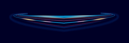Abstract background of luminous lines. Neon lines. Laser rays. Abstract blue light lines on dark background.のイラスト素材