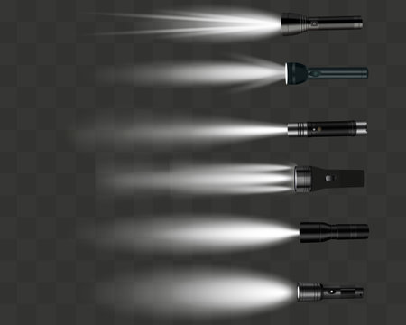 flashlight on a transparent Vector illustrationのイラスト素材