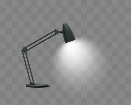 Vector 3d Realistic Render Illuminated Lamp Closeup Isolated on Transparent Background. Floor Lamp. Template of Electric for Interior Design, Energy Furniture. Home Equipment in Modern Styleのイラスト素材