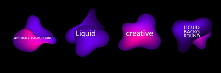 Gradient neon color sphere. Round holographic gradients. Glowing bright liquid gradient shape. Curved line for banner and flyer, social media.のイラスト素材