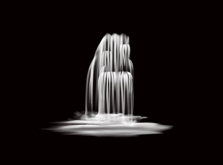 Waterfall, isolated on transparent illustration. A stream of waterのイラスト素材