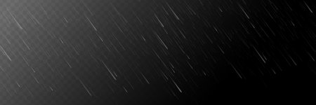 Rain transparent template background. Falling water drops texture. Nature rainfall on checkered background. EPS 10 vector file includedのイラスト素材