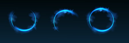 Abstract light neon background. luminous circle. Luminous spiral cover. Wake wave, fire path trail line and swirl effect curve. Food isolated. space tunnelのイラスト素材