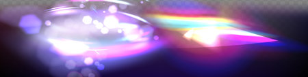 Crystal rays of light, prism refraction, lens flare, crystal glass reflection effect. Prism vector,...