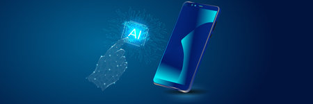 Creation responsive internet website for multiple platforms. Building mobile interface on screen of laptop, tablet, smartphone. Layout content on display devices. Conceptual banner of web technologyのイラスト素材