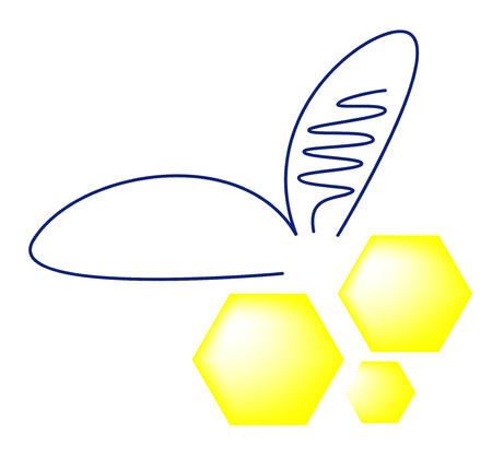 Abstract bee isolated on white background, vector illustrationのイラスト素材