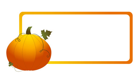Frame with pumpkin isolated on white background, vector illustrationのイラスト素材