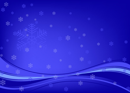 Abstract blue background with snowflakes and wavesのイラスト素材