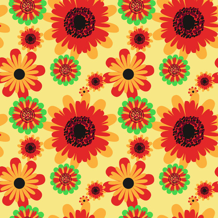Flower seamless background can be repeated with transform effect in Illustrator, or with のイラスト素材