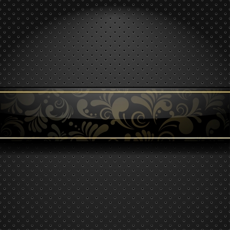Abstract metallic background with glass floral bannerのイラスト素材