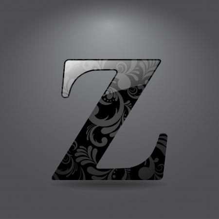 Glossy letter Z  Vector illustrationのイラスト素材