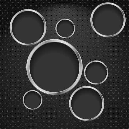 Abstract metal background with circles design template のイラスト素材