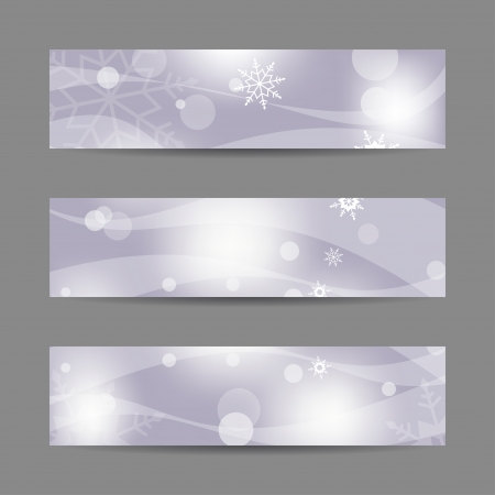 Set of horizontal Christmas banners  Abstract illustrationのイラスト素材