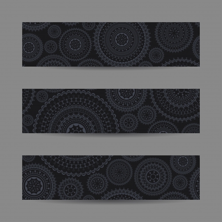 Set of lace banners in retro styleのイラスト素材