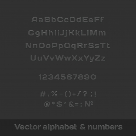 Set of letters, numbers and symbolsのイラスト素材