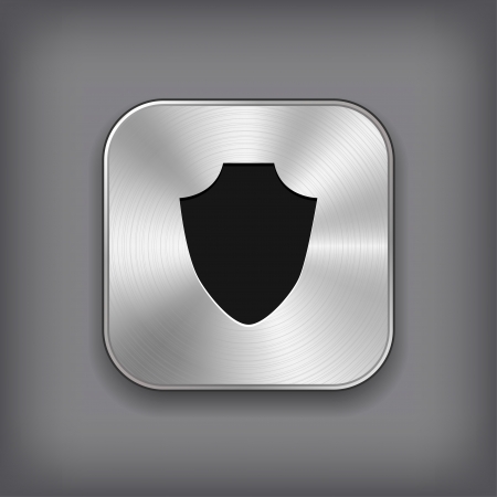 Shield icon - vector metal app buttonのイラスト素材