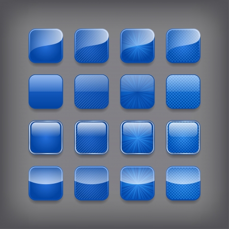Set of blank blue buttons for you design or app のイラスト素材
