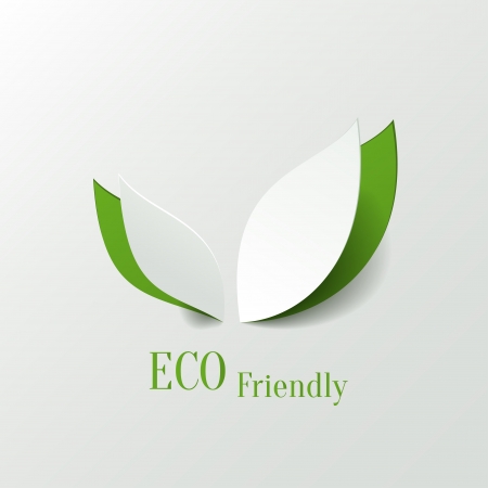 Green eco friendly background - abstract paper leavesのイラスト素材