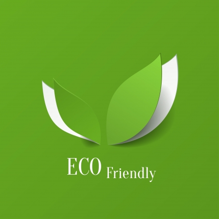 Green eco friendly background - abstract paper leavesのイラスト素材