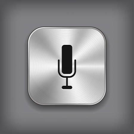 Microphone  icon - vector metal app buttonのイラスト素材