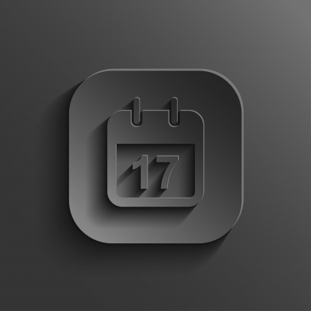 Calendar icon - vector black app button with shadowのイラスト素材