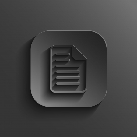 Document icon - vector black app button with shadowのイラスト素材