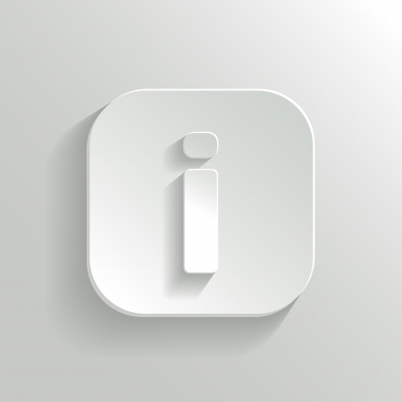 Info icon - vector white app button with shadowのイラスト素材