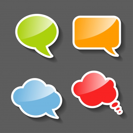 Vector Colorful Paper Speech Bubbles Setのイラスト素材