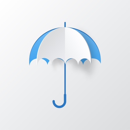 Abstract Umbrella Cut of Paper on White Backgroundのイラスト素材