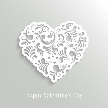 Absrtact Floral Heart  Background. Valentine`s Day Card. Trendy Design Templateのイラスト素材