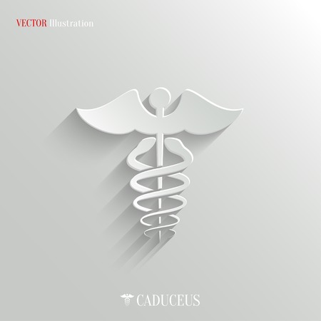 Caduceus Medical Symbol- vector web icon, easy paste to any backgroundのイラスト素材