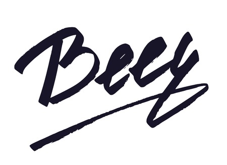 Beer Hand lettering Typographical Vector Background. Handmade calligraphy. Easy paste to any backgroundのイラスト素材