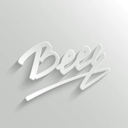 Beer Hand lettering Typographical Vector Background. Handmade calligraphy. Easy paste to any backgroundのイラスト素材