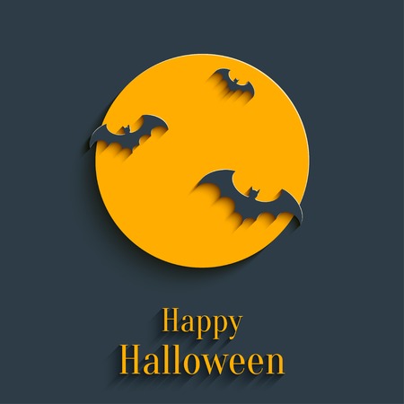 Design Template for Greeting Card, Banner for Halloween Party in Flat Style with Shadowのイラスト素材