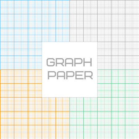 Vector set of  graph millimeter paper seamless patternのイラスト素材
