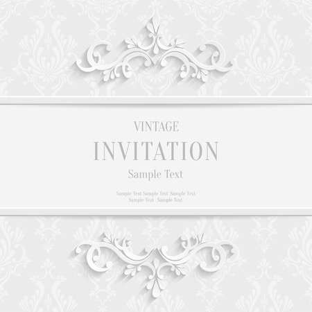 Vector White Floral 3d Christmas and Invitation Cards Backgroundのイラスト素材