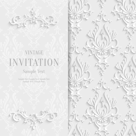 Vector White Floral 3d Christmas and Invitation Background Templateのイラスト素材