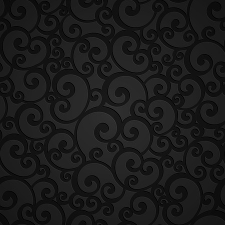Vector Swirl Floral Damask Seamless Pattern Background. Decoration For Wallpaperのイラスト素材