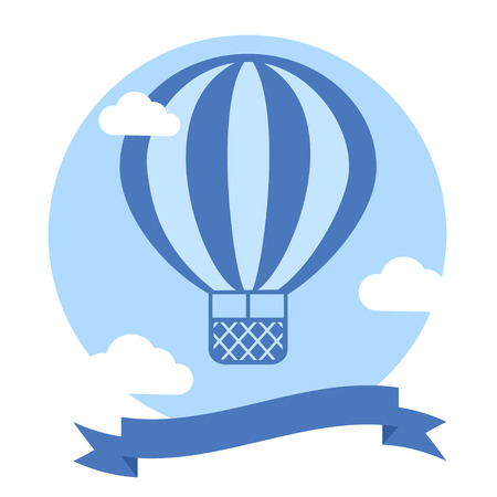 Vector Hot Air Balloon Background. Template for Greeting Card or Posterのイラスト素材