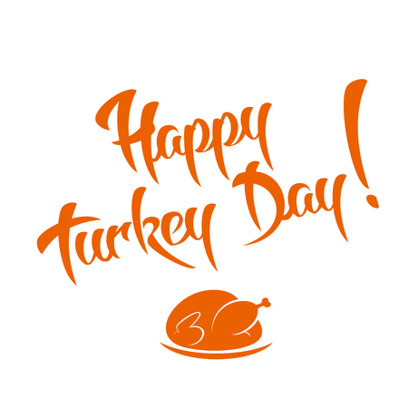 Happy Turkey Day - Calligraphy Designのイラスト素材
